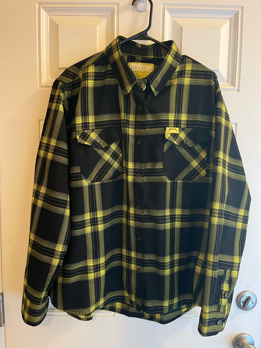 Dixxon Flannel Company Women’s Flannel Metallica Shirt. Black and yellow.  2XL.